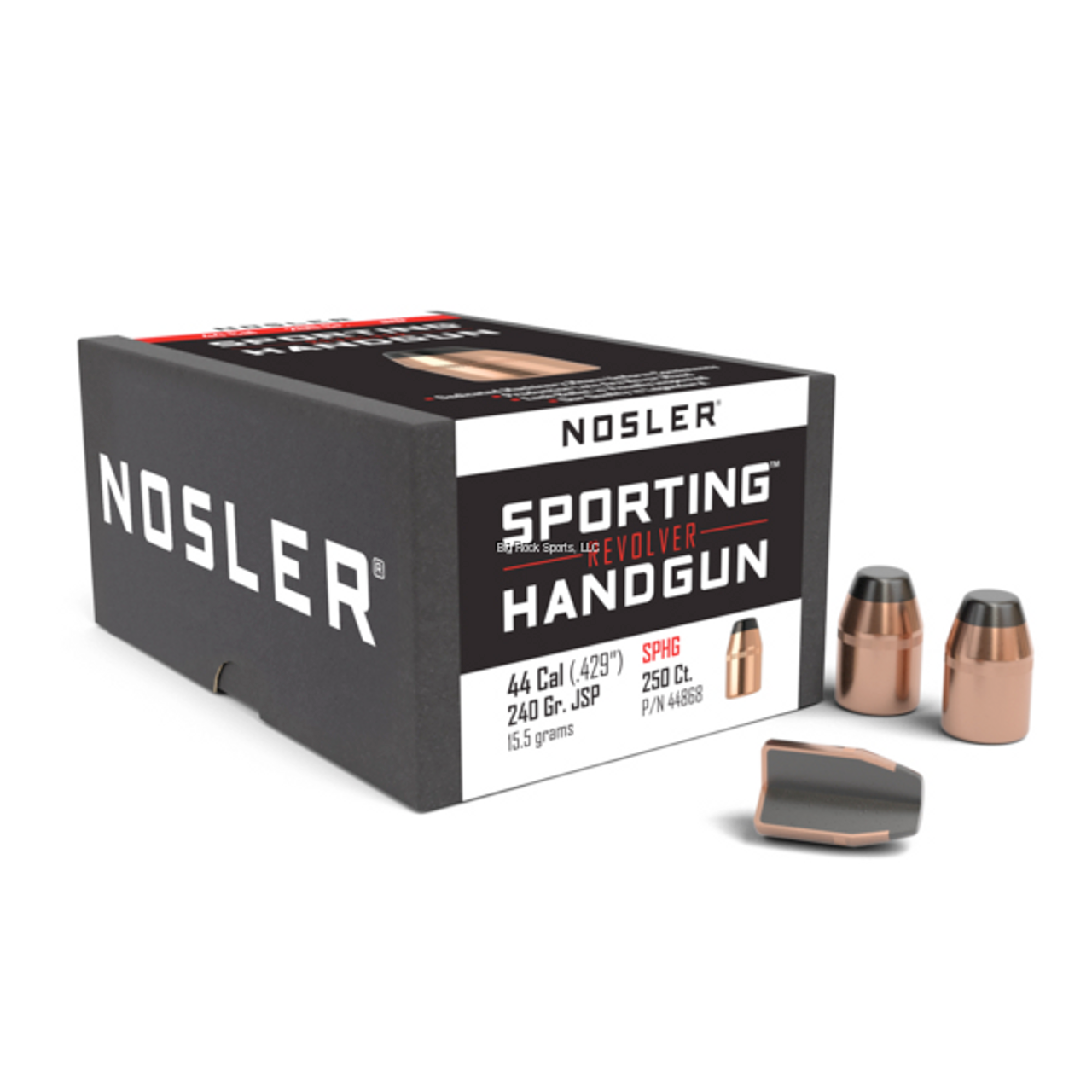 Nosler Handgun Bullets 44Cal 240Gr Sporting JSP .429 Bulk Pack, Box of 250