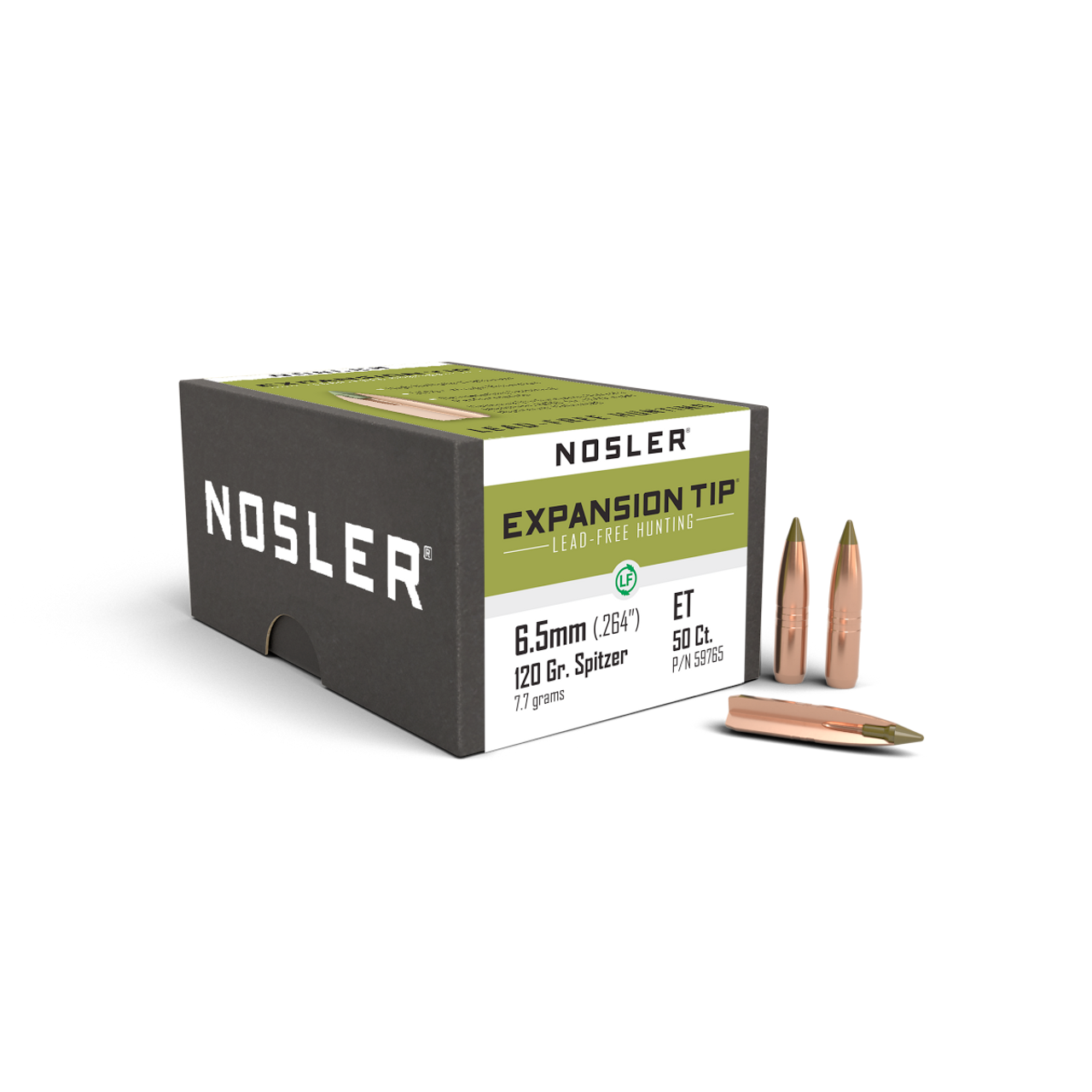 Nosler E-Tip Bullets, 6.5mm, 120gr Lead Free E-Tip, Box of 50