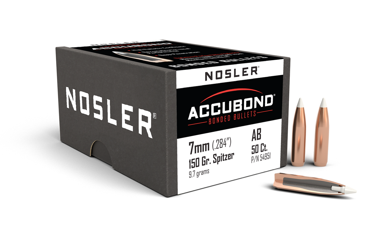 Nosler AccuBond Rifle Bullets 7mm, 150 Gr AccuBond, Box of 50