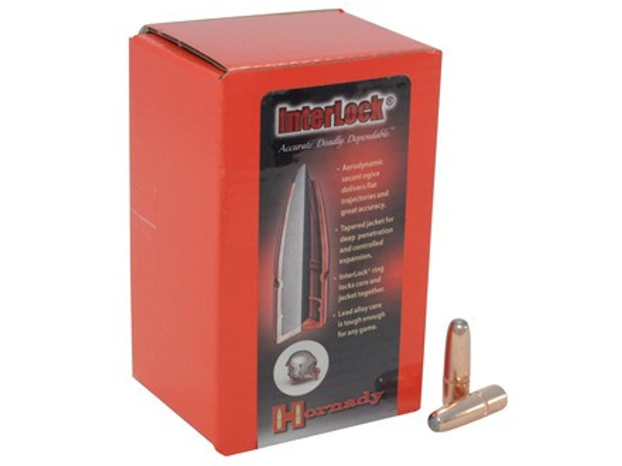 Hornady 30 Cal (.308) 180gr InterLock Round Nose, Box of 100