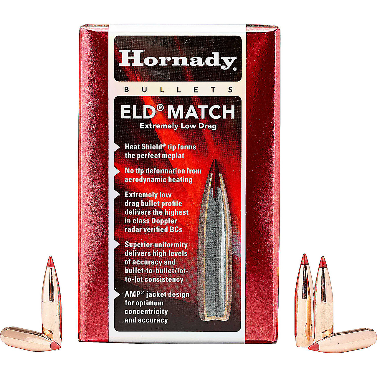 Hornady ELD Match 6.5mm Cal (.264") Projectiles, 147 Grain BT, Box of 100