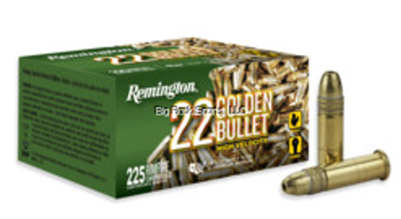 Remington Golden Bullet Rifle Ammo, 22 LR, HV 36GR HP, 225 Rnds