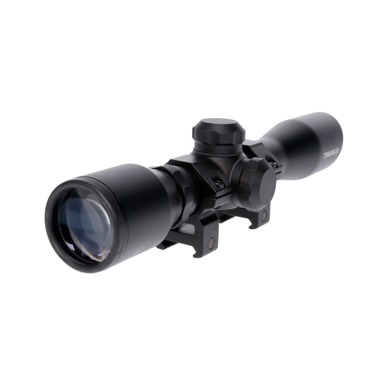 TruGlo Dual Color 4x32mm Illuminated Reticle Crossbow Scope, Black w/Weaver-Style Rings