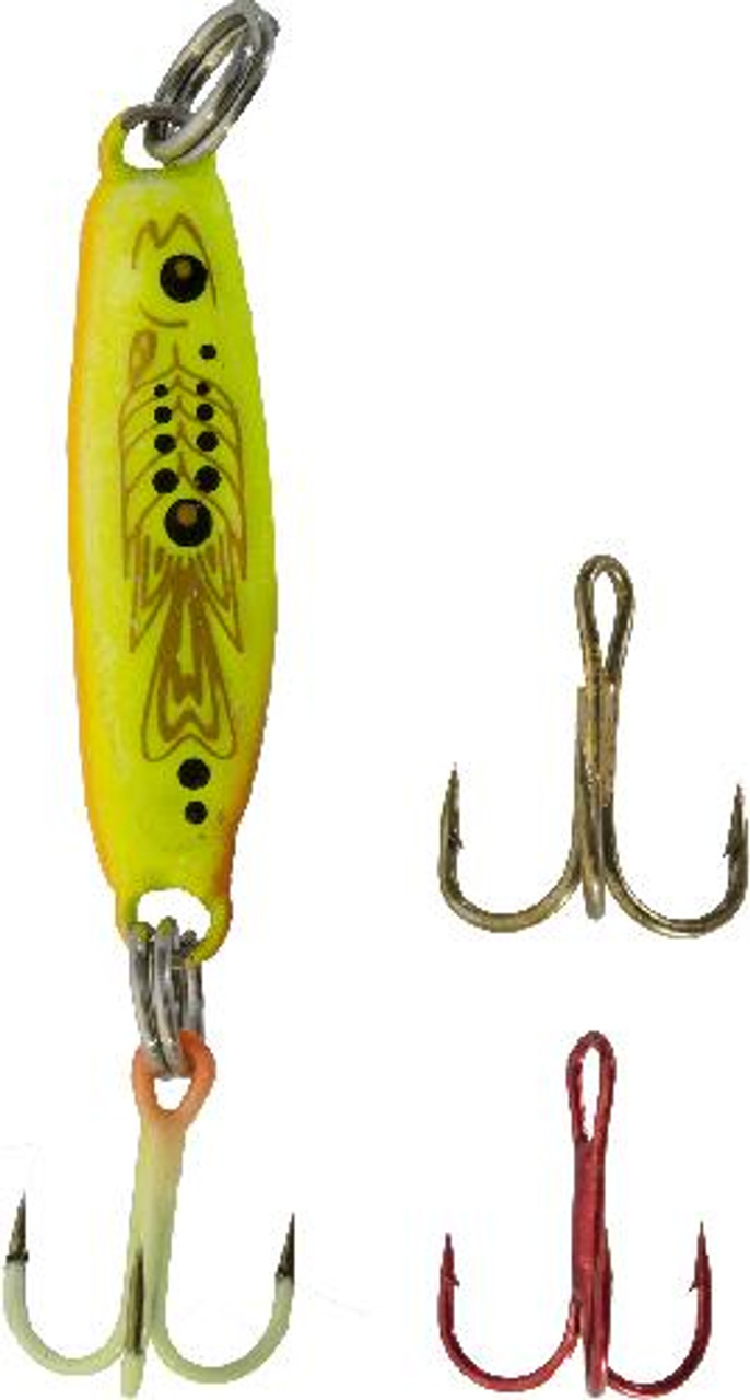 HT Jig-A-Whopper Lazer Rocker Minnow 1/8 oz, Chartreuse Orange Glow