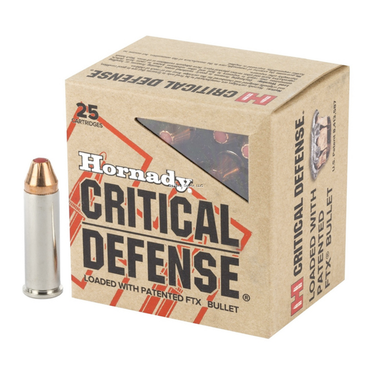 Hornady Critical Defense Pistol Ammo 40 S&W, FTX, 165 Gr, 1175 fps, 20 Rnds