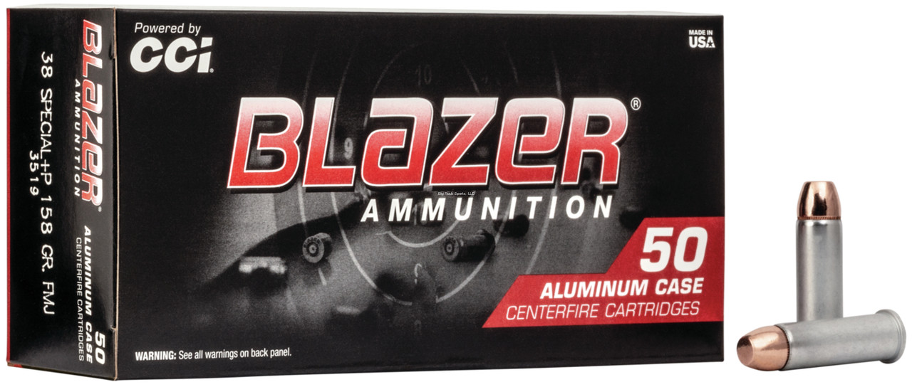 CCI Blazer Centerfire Pistol Ammo 38 Special+P 158Gr 50Rnd FMJ