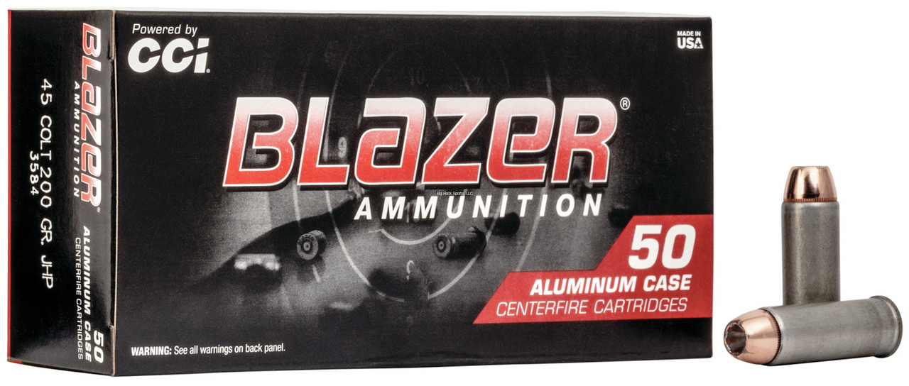 CCI Blazer Centerfire Pistol Ammo 45 Colt 200Gr, 50 Rnds