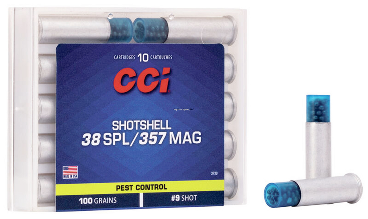CCI Centerfire Pistol Shotshell 38 SPL, 9 Shot, 100 Gr 1000 fps, 10 Rnds