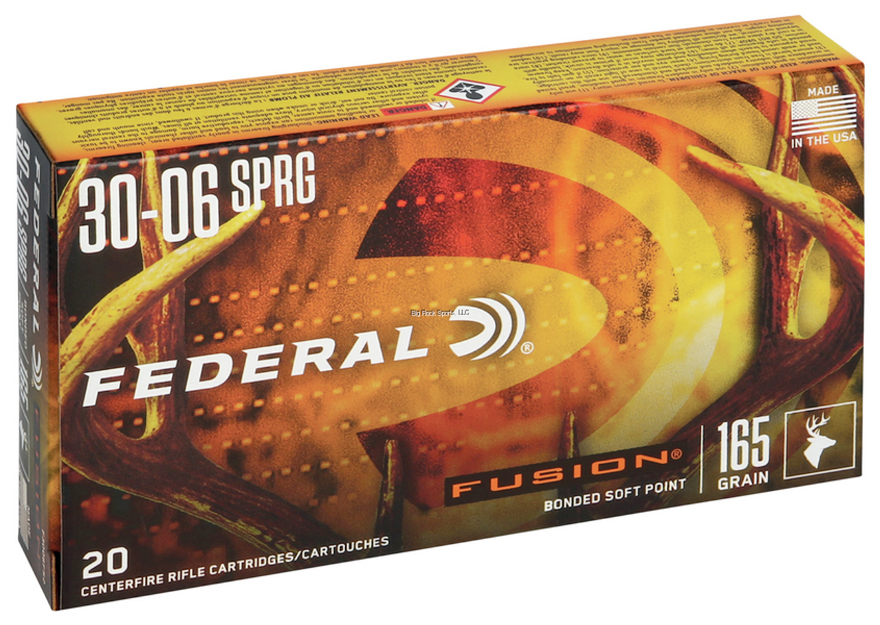 Federal Fusion Rifle Ammo 30-06 SPR, 165 Grains, 2790 fps, 20 Rnds