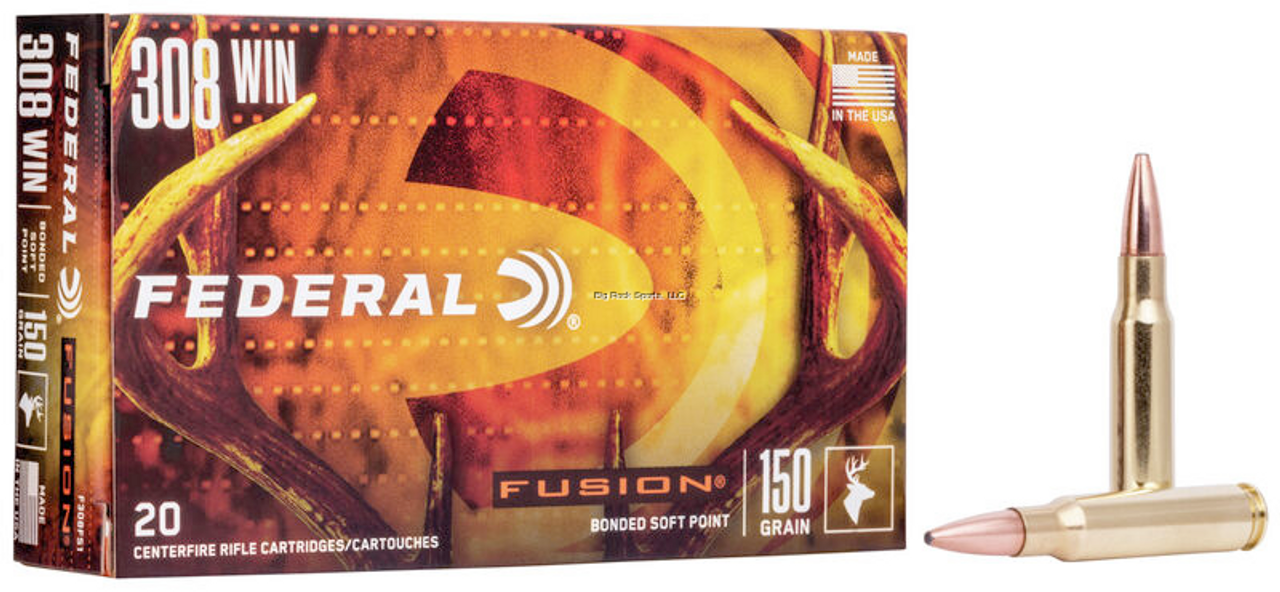 Federal Fusion Rifle Ammo 308 WIN, 150 Grains, 2820 fps, 20 Rnds