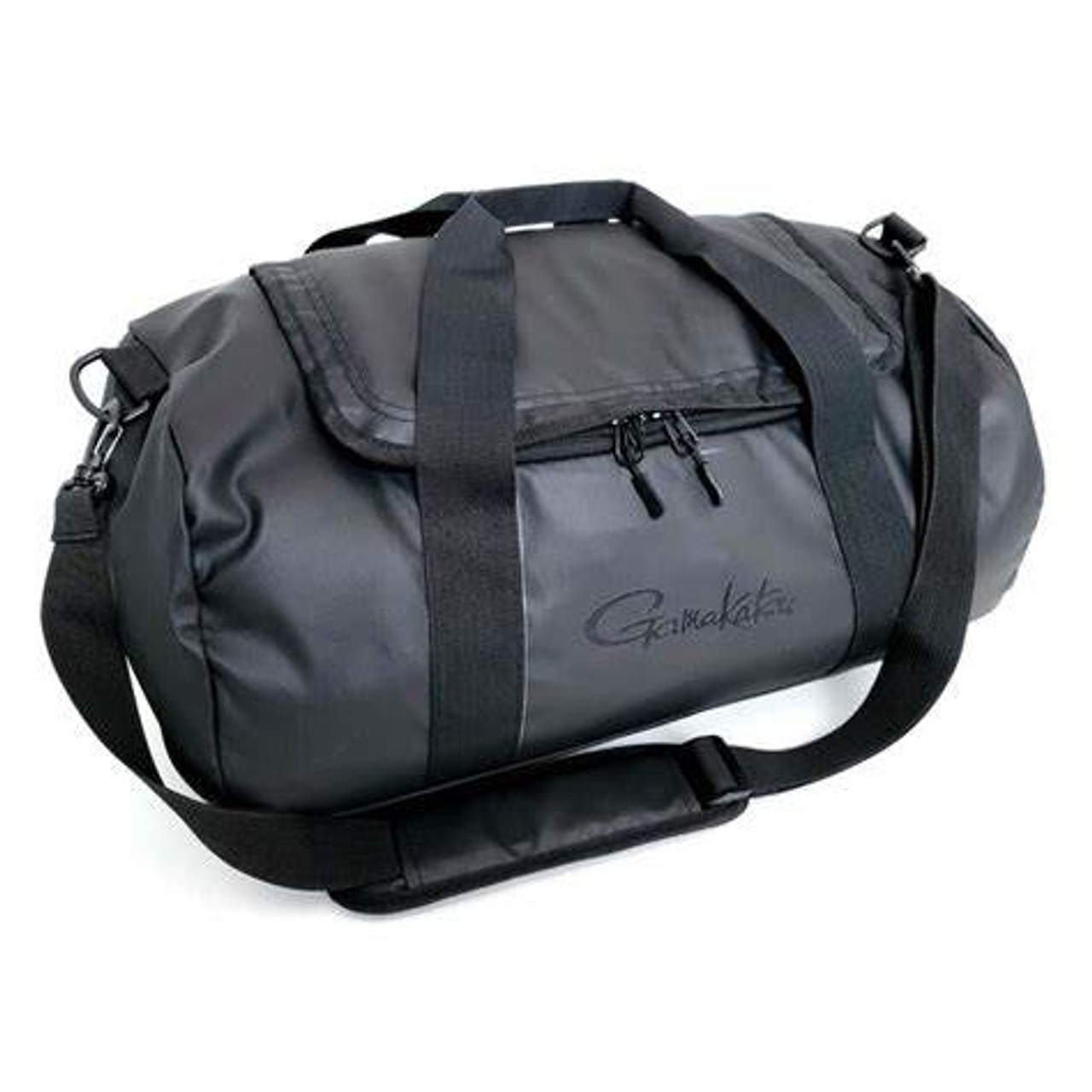 Gamakatsu Duffle Gear Bag, Water Resistant, Shoulder & Carry Straps, 30 Litre, 19"x10"x10", Black