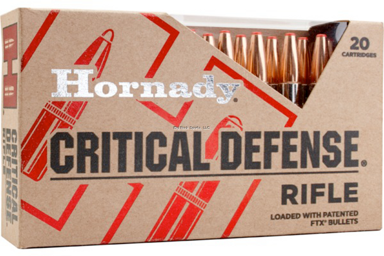 Hornady Critical Defense Rifle Ammo 308 Win 155 Gr Ftx, Cd, 20 Rnds