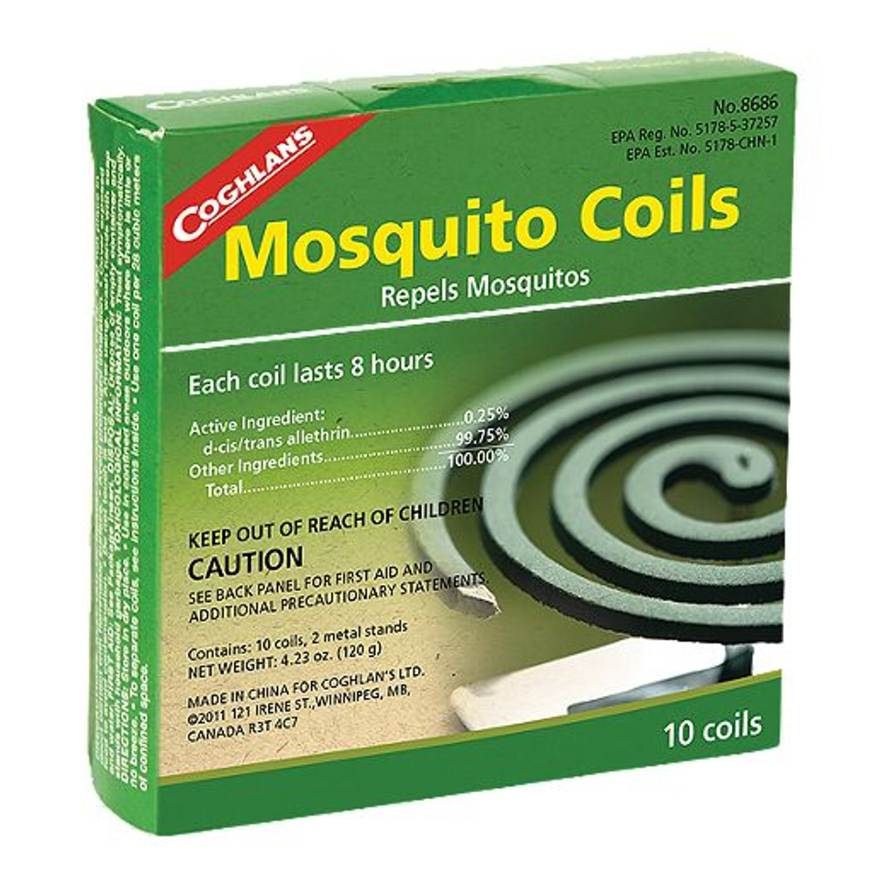 Coghlan's Mosquito Coils 2-Stands Included 10Bx