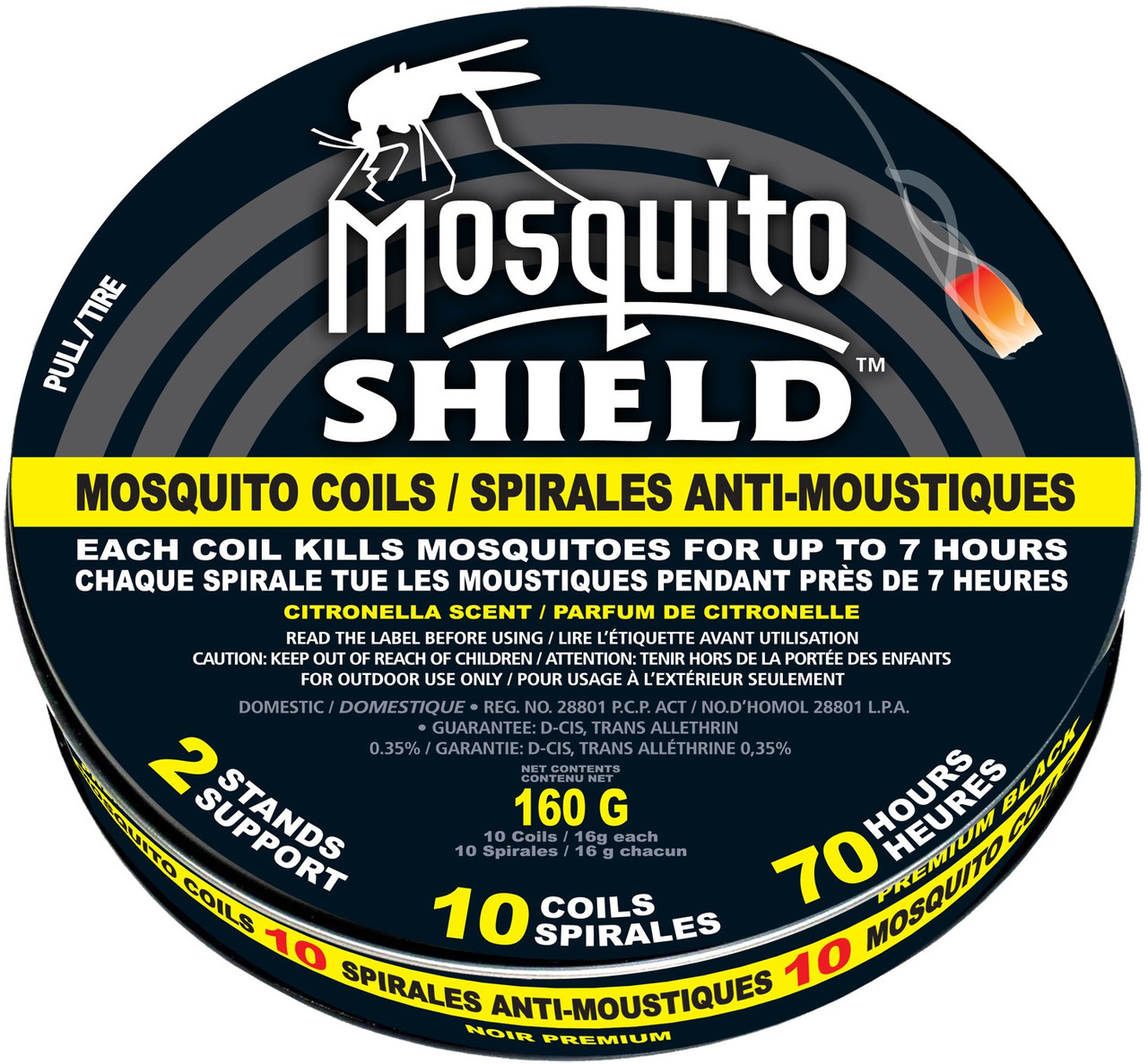 Mosquito Shield Mosquito Coil TIN (10 X 16g) 160g, 70 hrs burn time