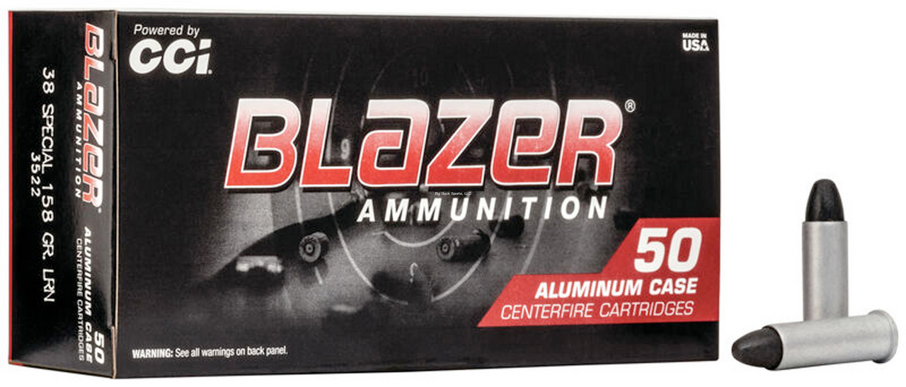 CCI Blazer Centerfire Pistol Ammo 38 Special, 158Gr LRN Blazer, 50 Rnds