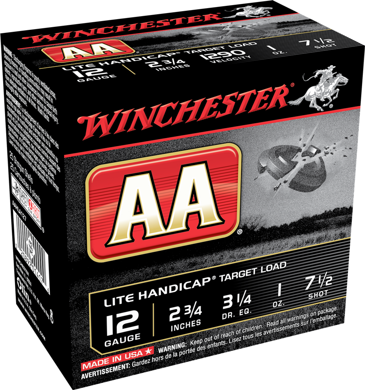 Winchester AA Shotshell 12 GA, 2-3/4", 1oz, 3 Dram, HDCP Super Sport 1290FPS, 25 Rnds