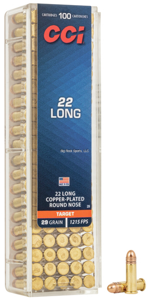 CCI 22 Long HV Rimfire Ammo, CPRN, 29 Grains, 1215 fps, 100 Rounds