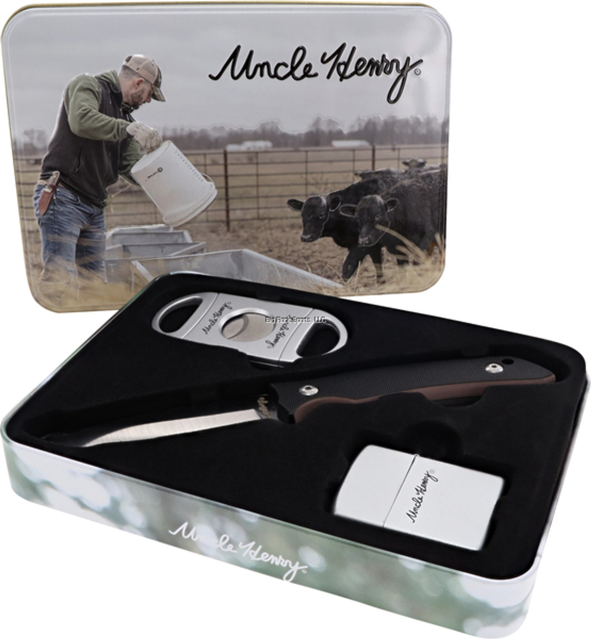 Uncle Henry Fixed Blade w/Cigar Cutter/Lighter Combo