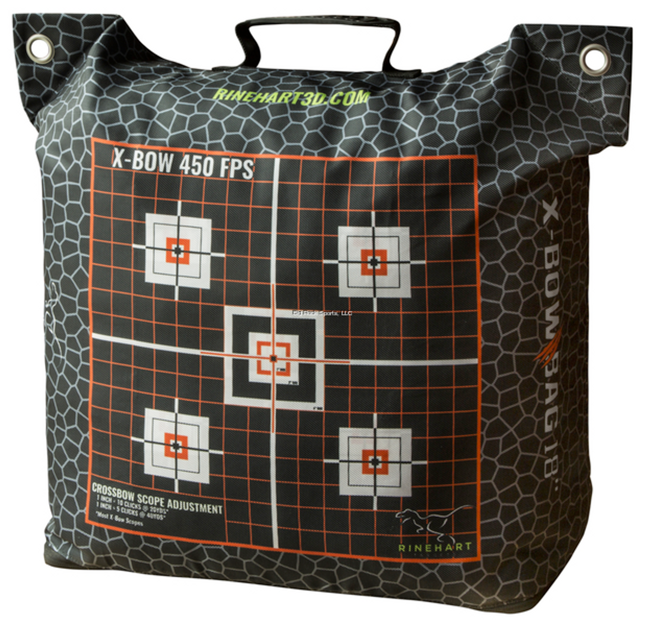 Rinehart Crossbow Bag Target, 450 FPS, Black and Red, 18" Height