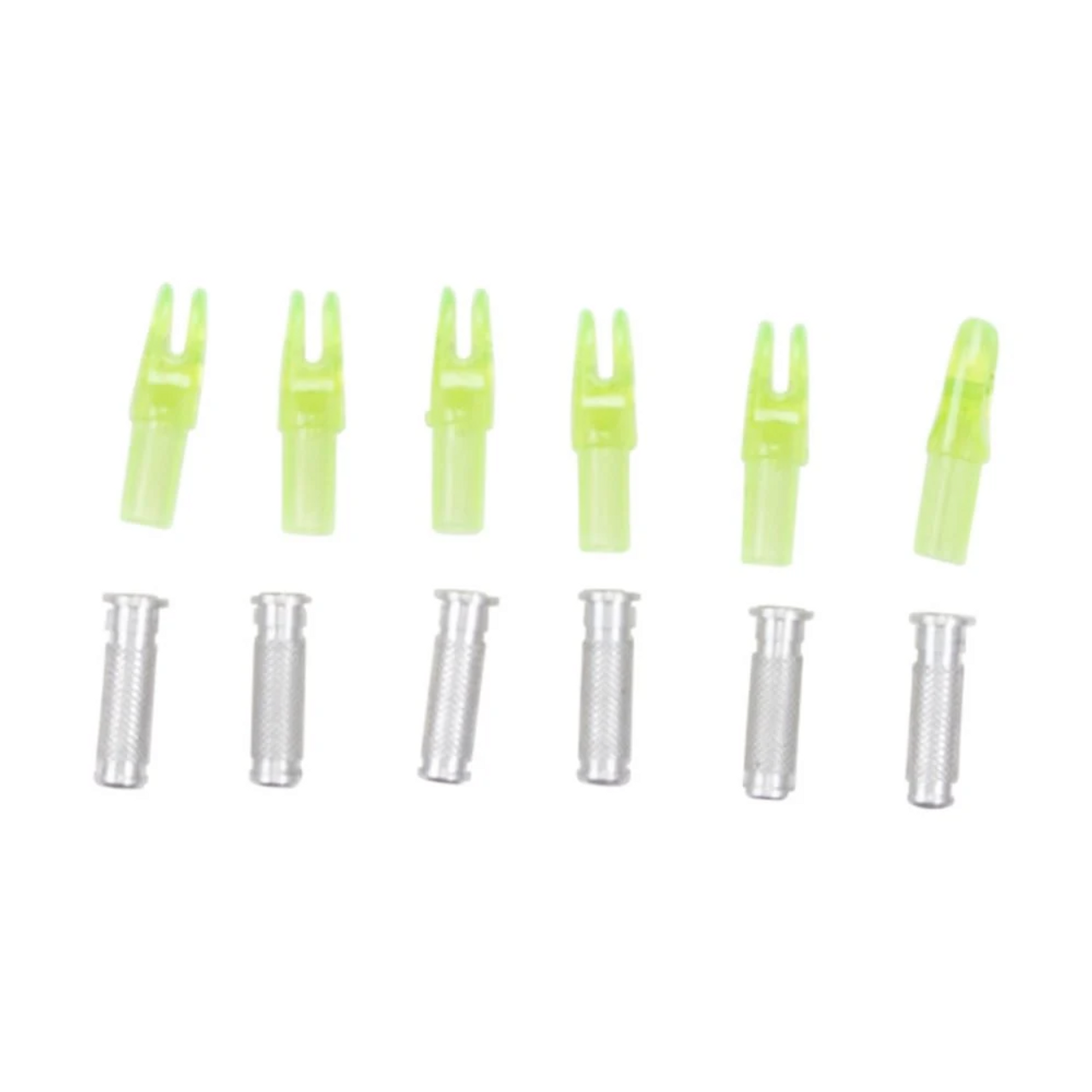 Allen Carbon Arrow Nocks and Inserts , Green Nocks, 6 Pack
