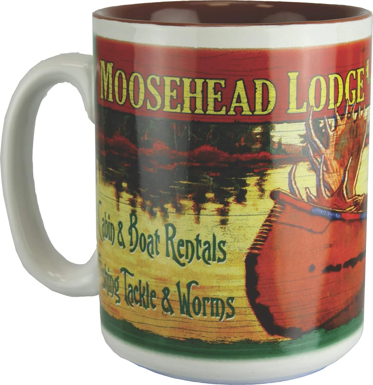 Rivers Edge Moosehead Lodge Ceramic Mug, 16 Oz