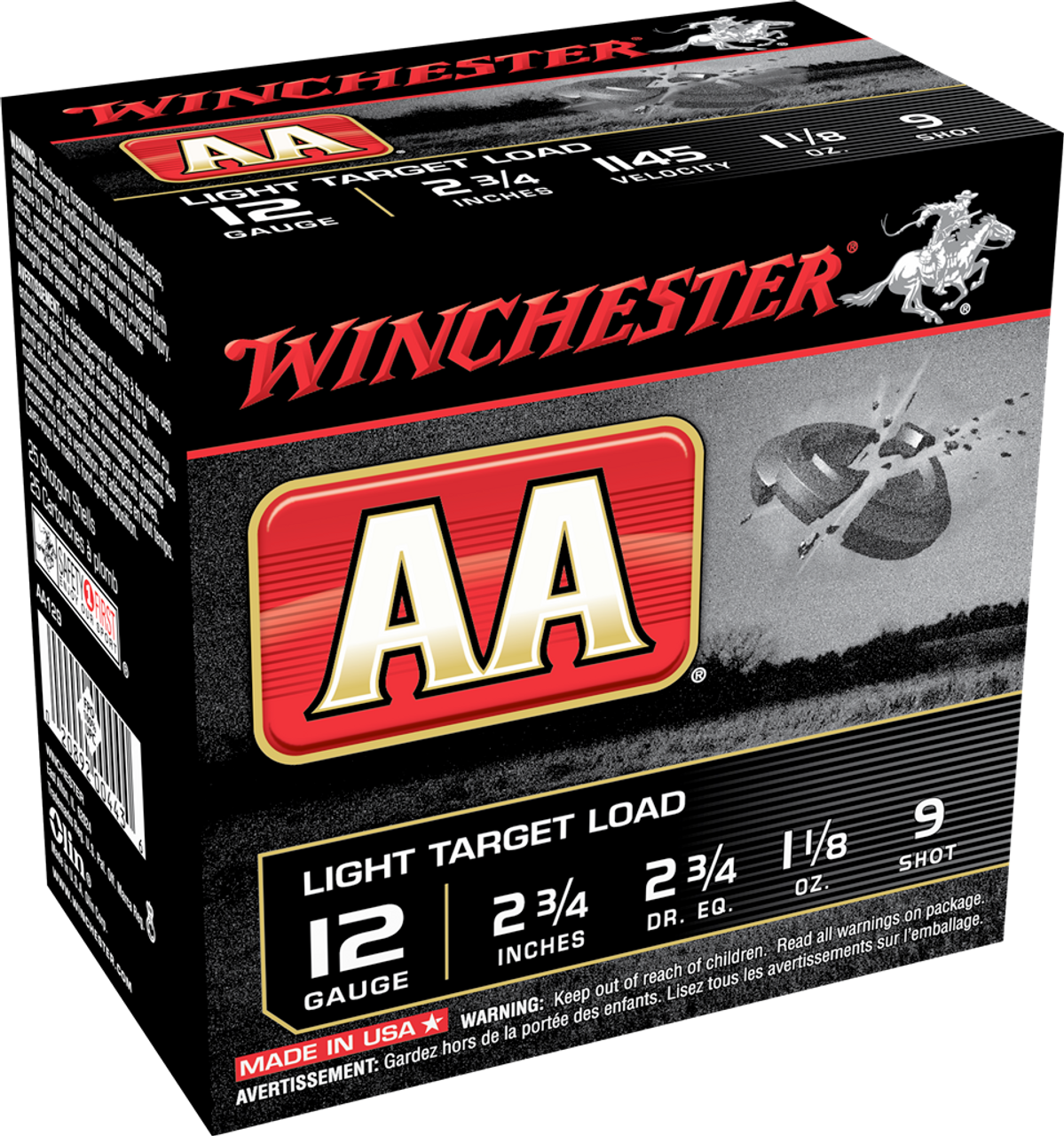 Winchester AA Shotshell 12 GA, 2-3/4", 1-1/8oz, 2-3/4Dram, 25 Rnds