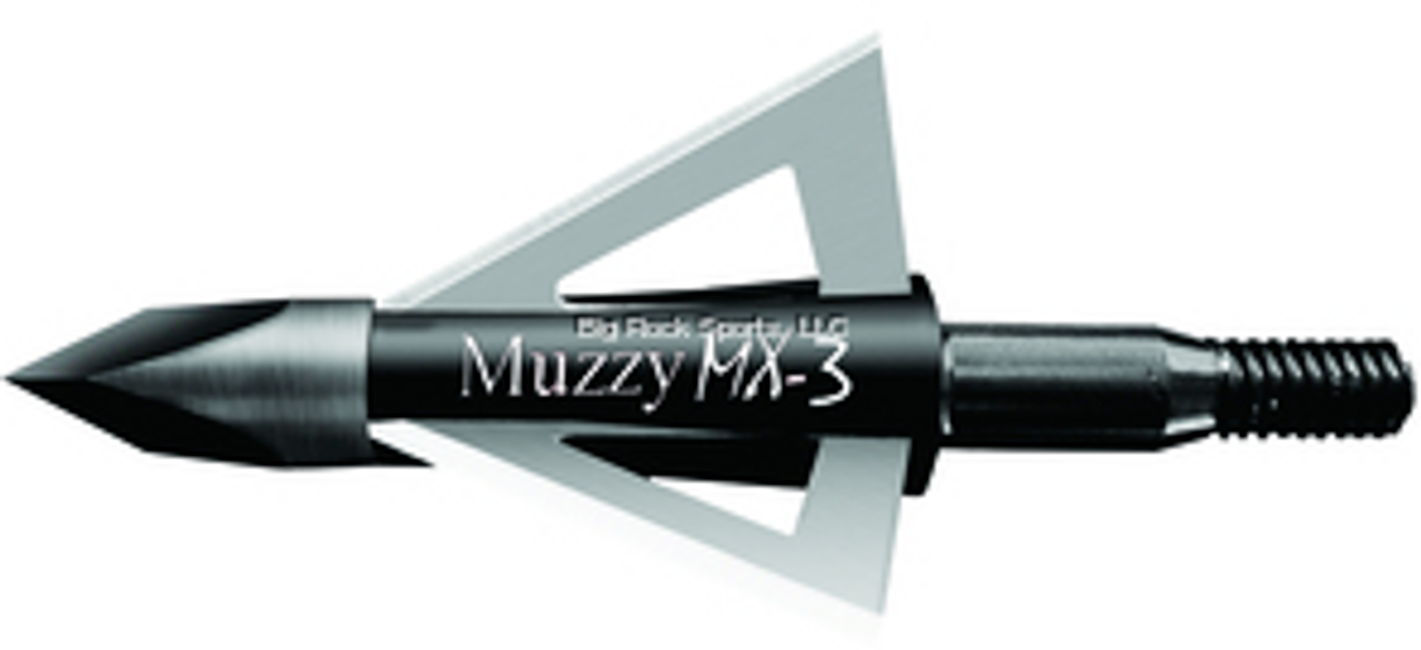 Muzzy Broadhead, MX-3, 3 Blade, 100 Grain, 1 1/4" CUT, .025 Blade Thickness, 3 Pack