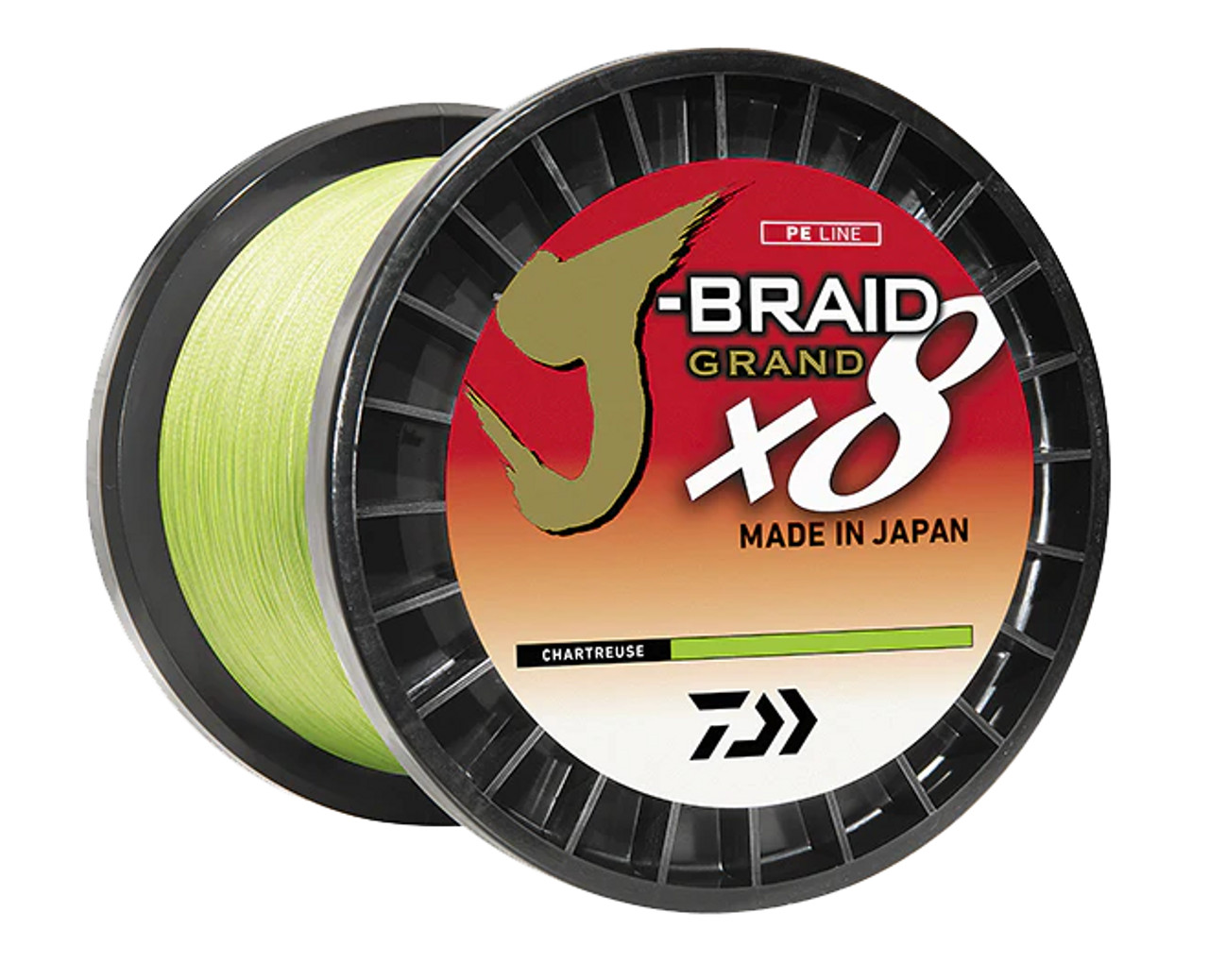 Daiwa J-Braid Grand X8, Filler Spool, Chartreuse, Mono 12Lb, 50Lb, 150Yd