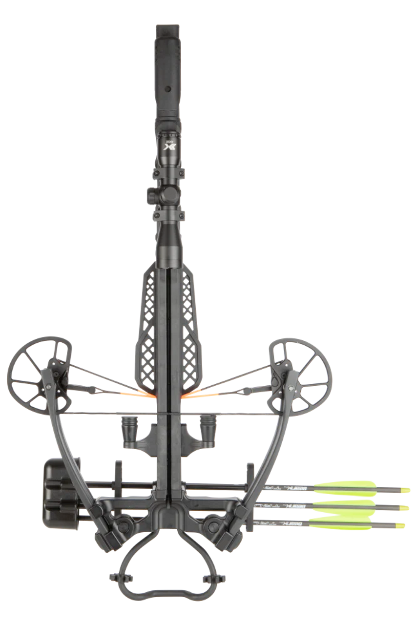 Bear Archery Trance 410 crossbow that shoots 410 fps, Adjustable Stock, 10" Wide Black