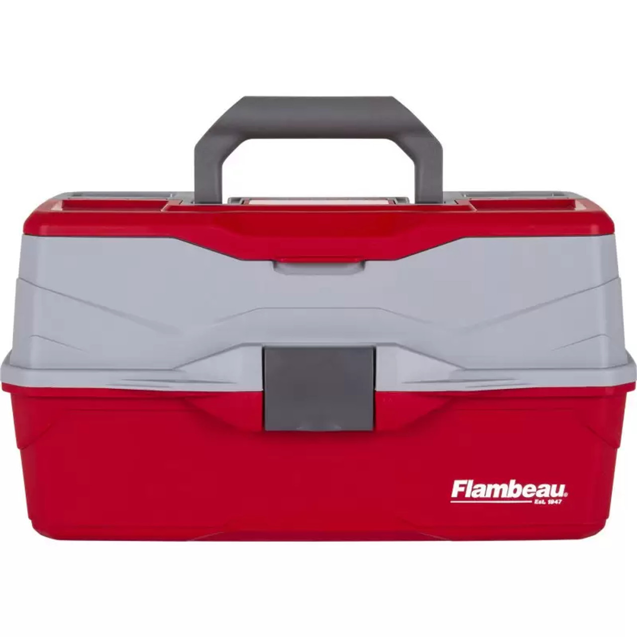 Flambeau 3-Tray Hard Tackle Box- Red, w/Flip-top lid accessory compartment