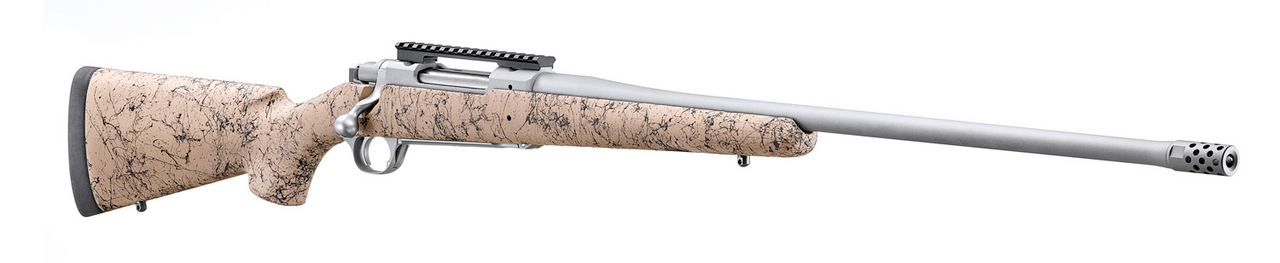 Ruger Hawkeye FTW Hunter Bolt Rifle, 7MM PRC, 24" Bbl, Matte Stnls, H-S Precision Tan-Blk Speckeld Stock, Break, 3+1 Rnd