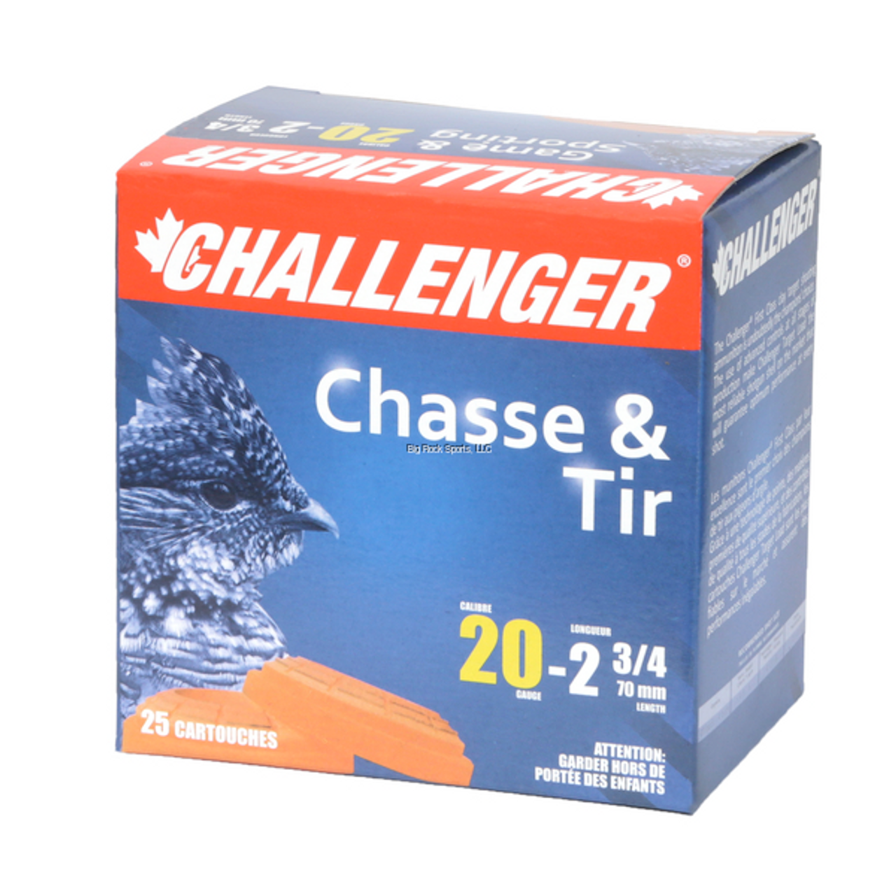 Challenger Ammo Steel Magnum Shotshell 20 GA, 2 3/4", No. 4, 7/8 oz, 1450 fps, 25 Rnds