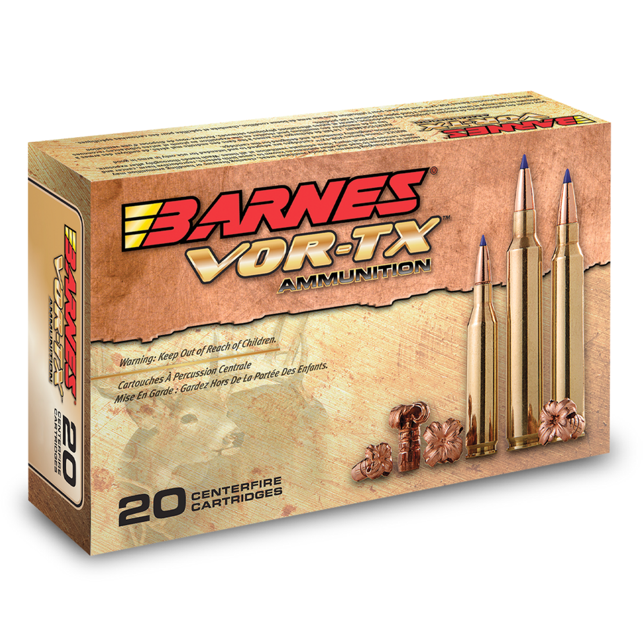 Barnes VOR-TX Rifle Ammo 30-06 SPR, TTSX BT, 168 Grains, 20, Boxed