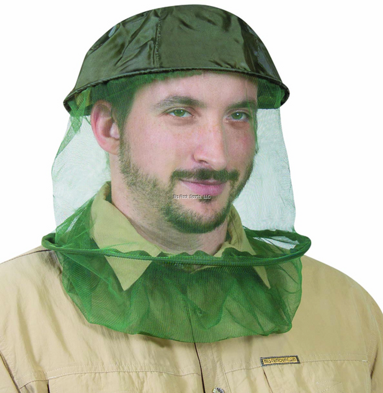 Bushline Mosquito Head Net, Cotton Crown And Netting, Adjustable Size Inside Crown with Elastic Ties
