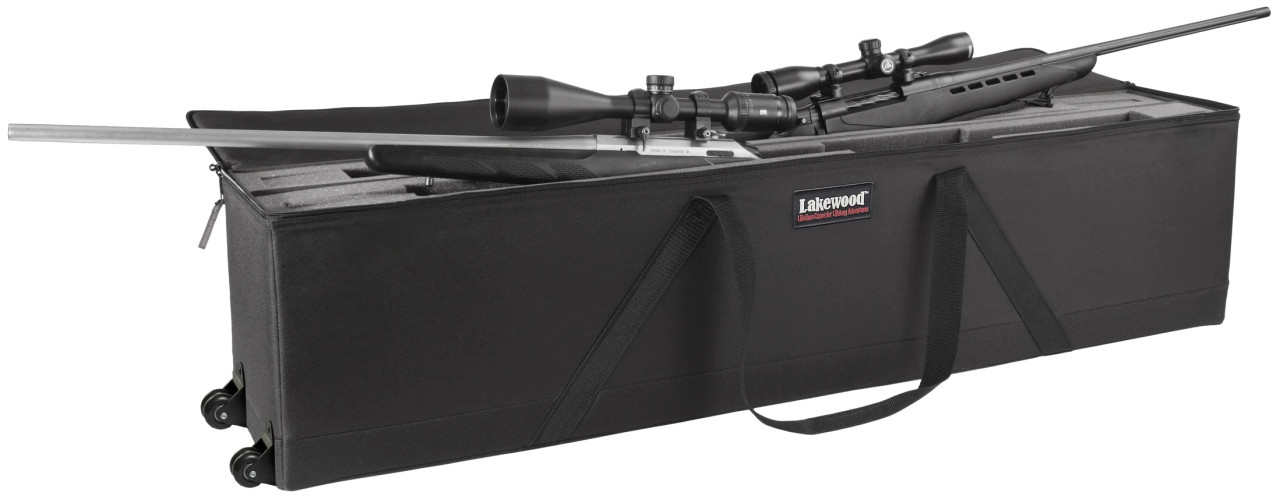 Lakewood Deluxe Double Rifle/Shotgun Case (Includes Wheels)-Black