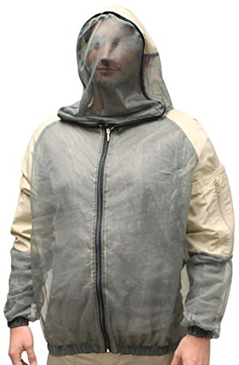 Bushline Muskoka Full Zip Bug Jacket with Tightly Woven Micro Polyester Sleeves & Hood, Size: Large