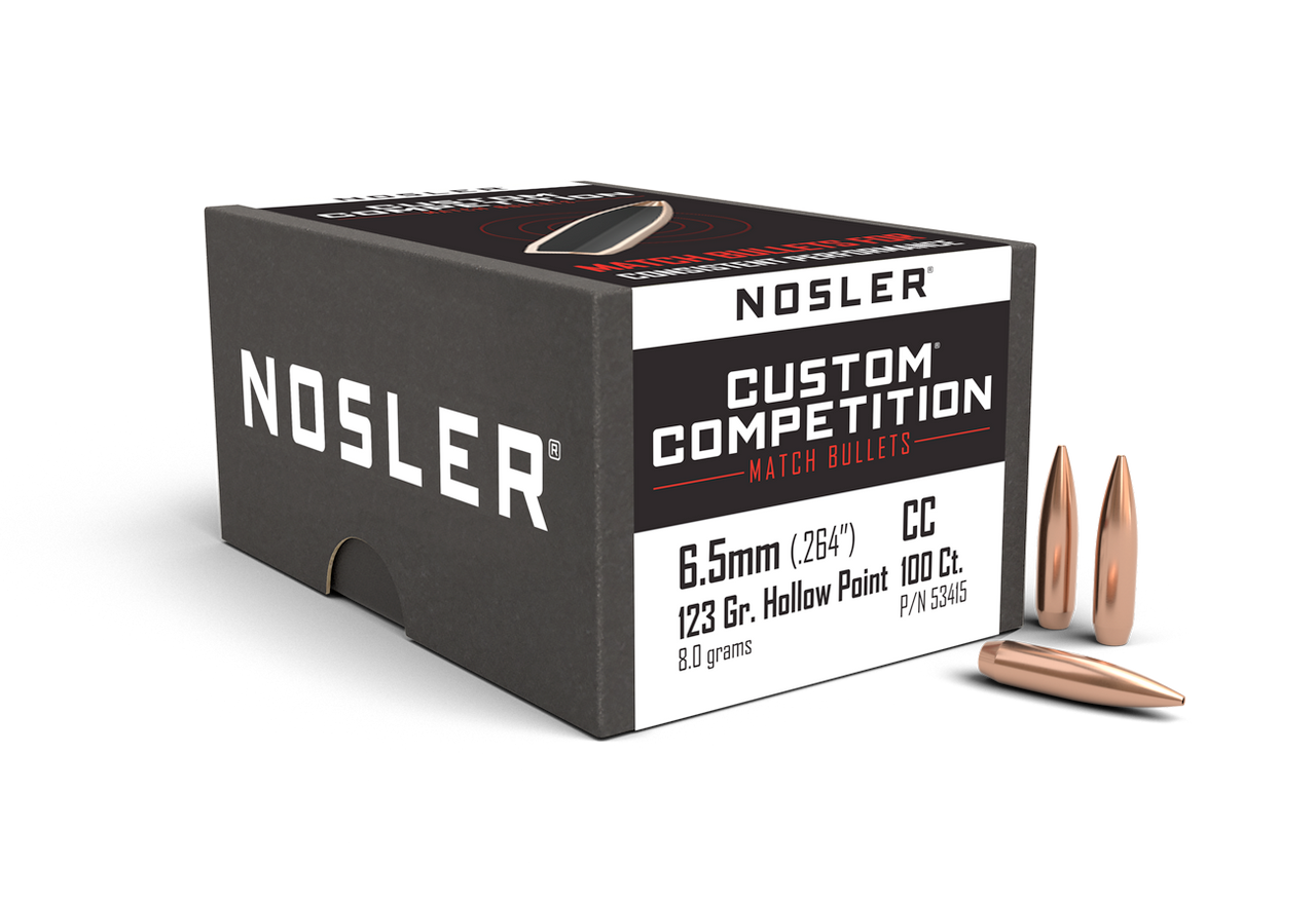 Nosler Custom Competition Bullets, 6.5mm, 123g HPBT, 100ct