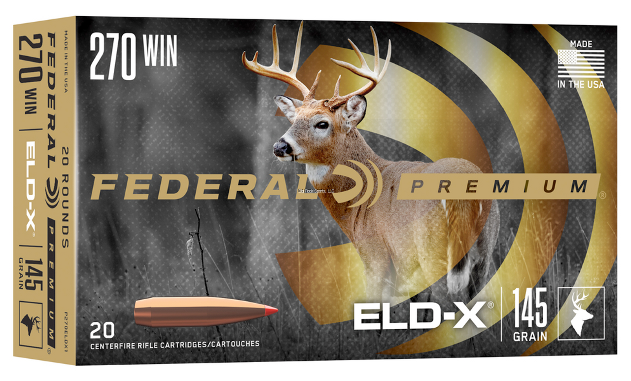 Federal Rifle Ammo 270 Win, 145 GR ELD-X, 20 Rounds