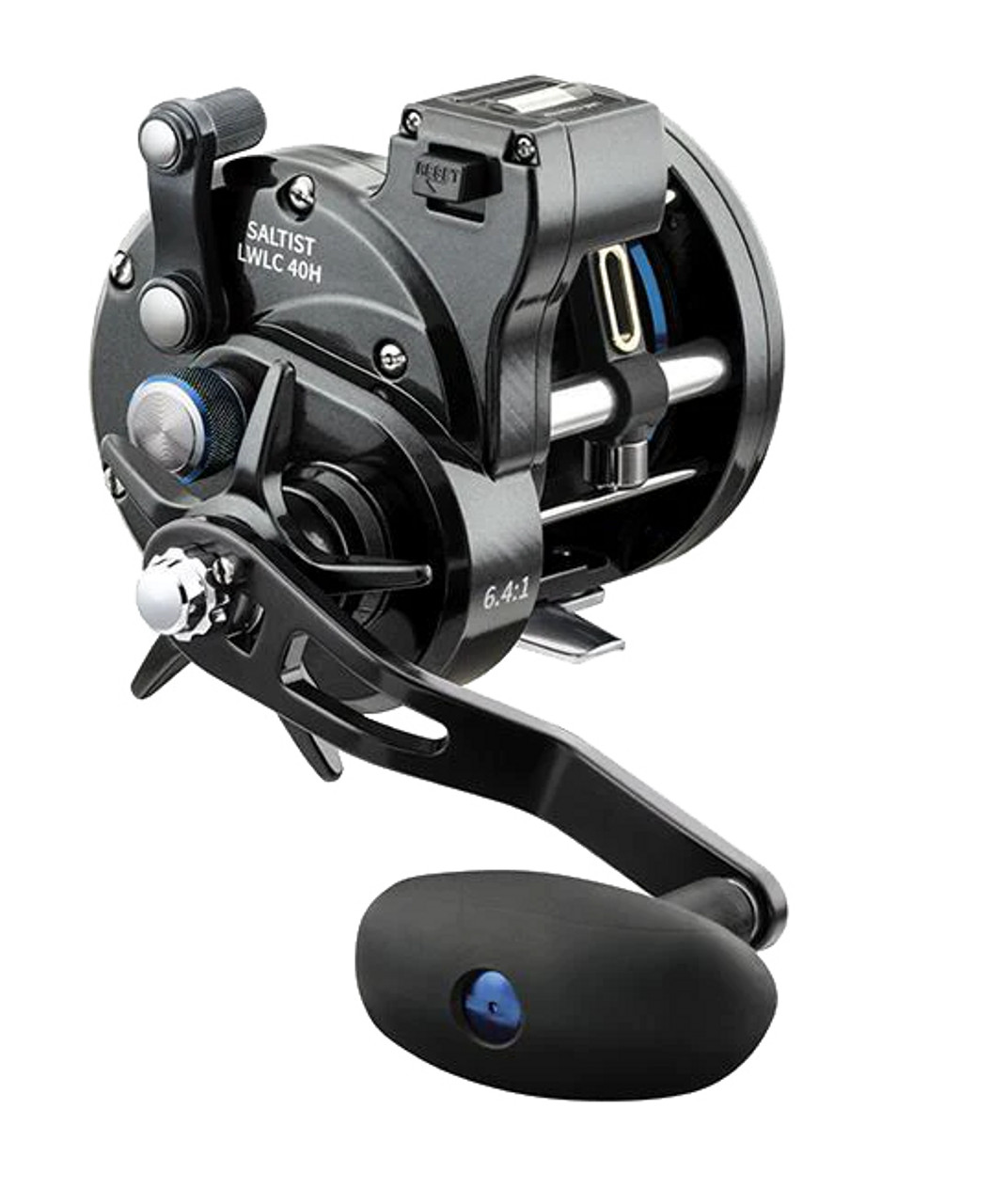 Daiwa Saltist Levelwind Line Counter Reel, 40 sz 4 CRBB, 6.4:1 Ratio, 400 yds 25# mono