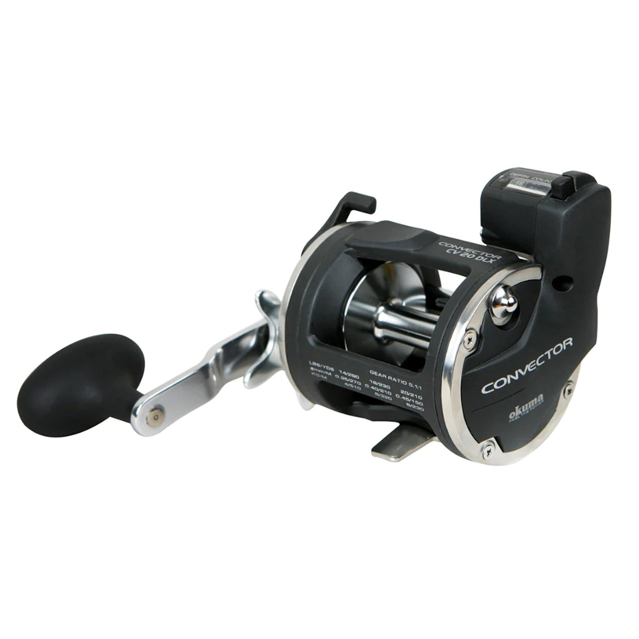 Okuma Convector Line Counter Reel, 2BB + 1RB, 5.1:1 Ratio, Alum Spool, Braid 30/450