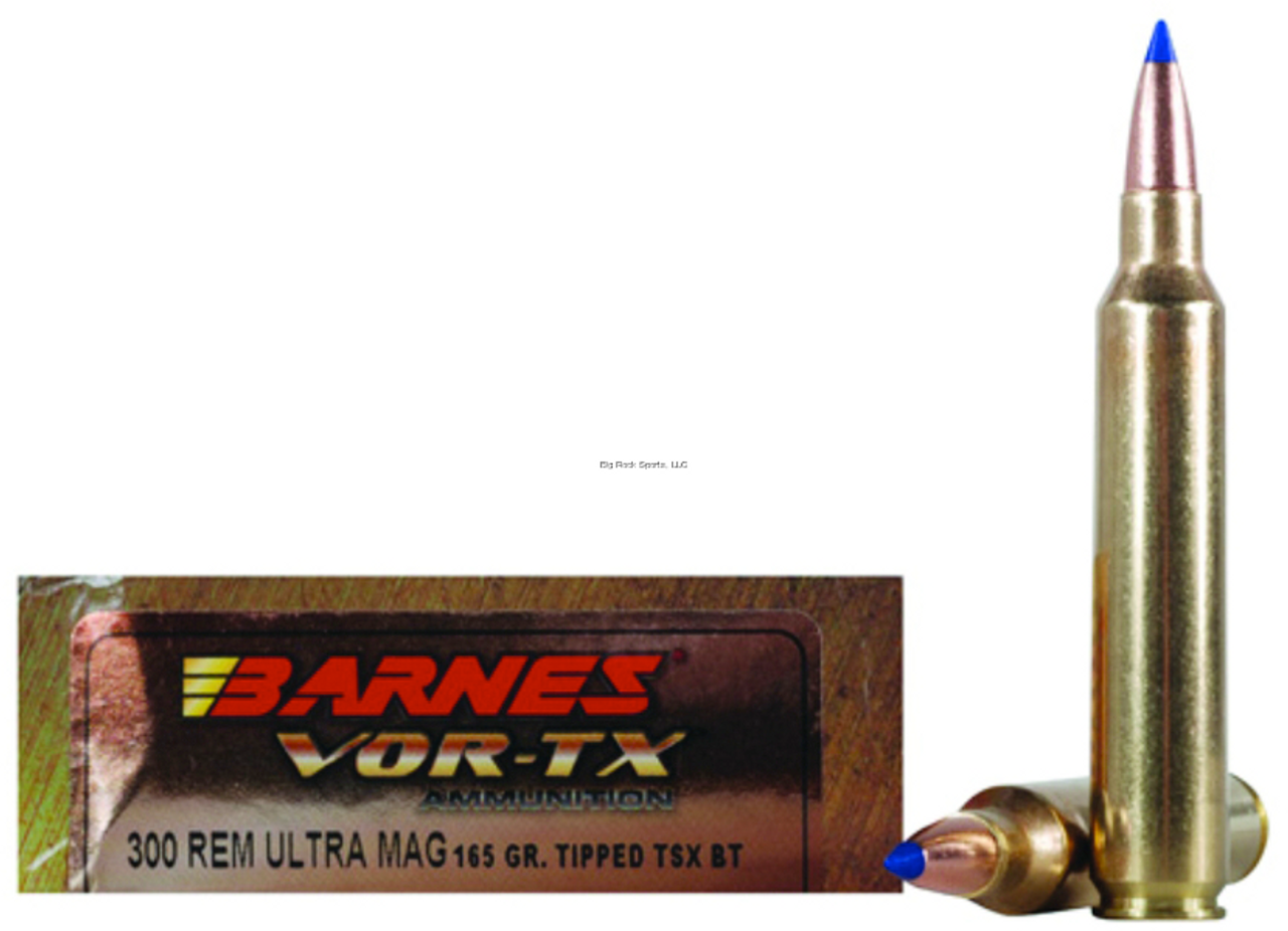 Barnes VOR-TX Rifle Ammo 300 RUM, TTSX BT, 165 Grains, 20 Rnds