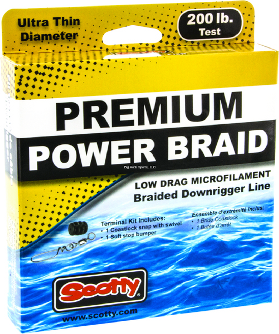 Scotty Premium Braided Downrigger Line, 200Lb, 300Ft Spool with Kit