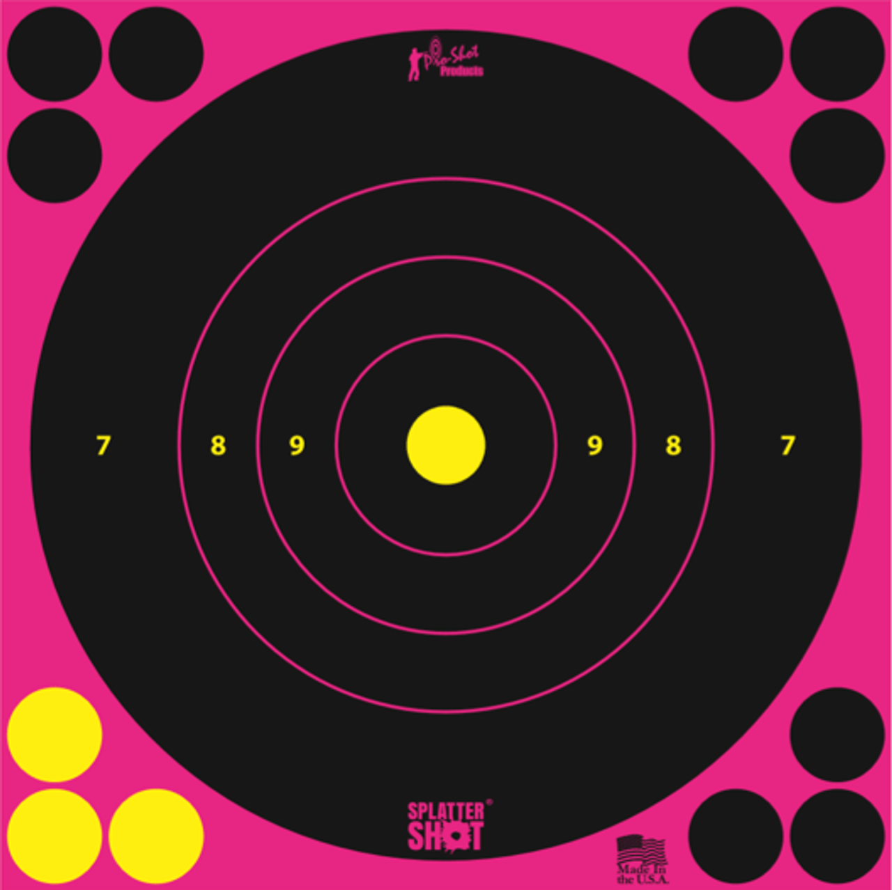 Splatter Shot 8" Pink Bullseye Target - Peel & Stick - 6 Pack