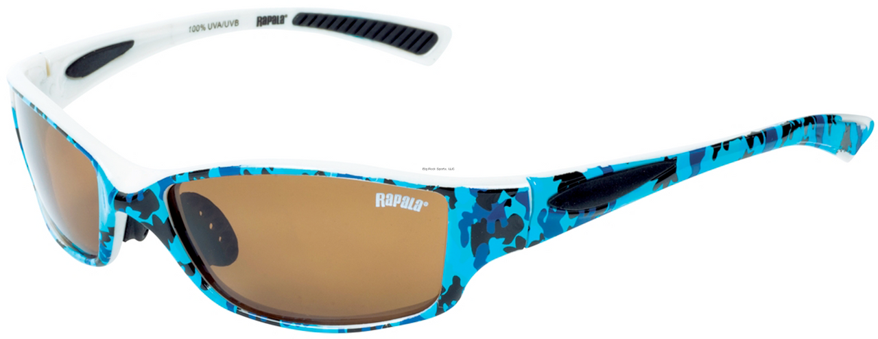 Rapala Boys Polarized Fishing Glasses, Blue Camo