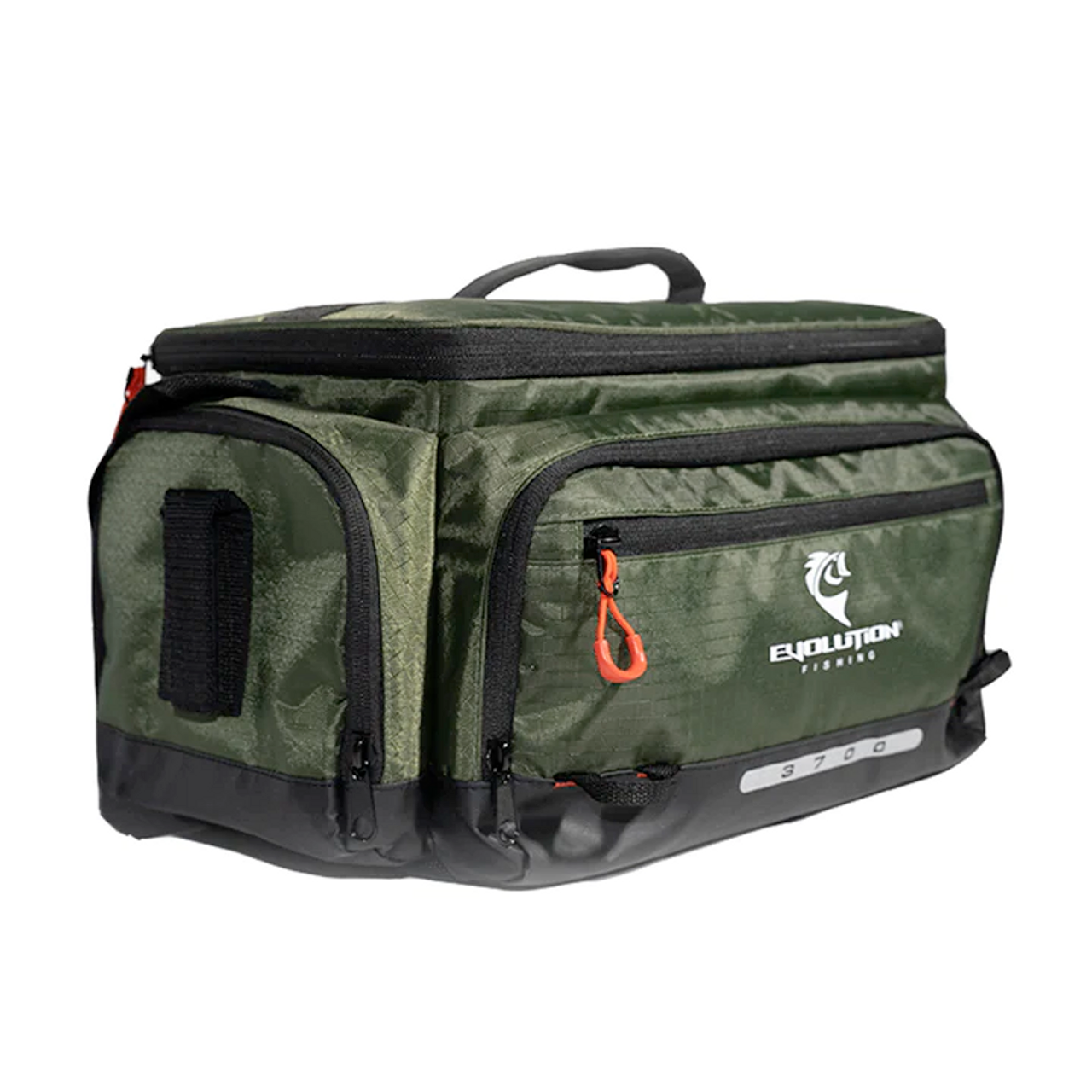 Evolution 3700 Smallmouth Tackle Bag, Olive, 3 Trays Included