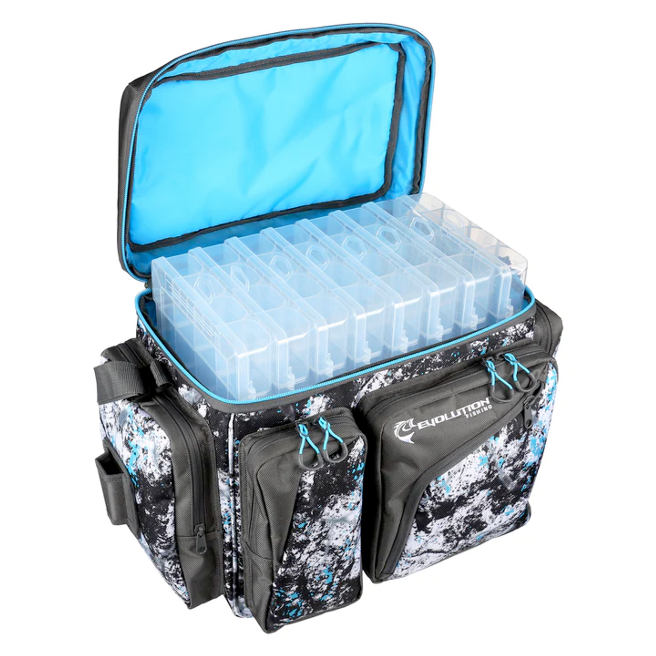 Evolution Largemouth XL 3700 Tackle Bag, Quartz Blue,  Includes 6 Trays