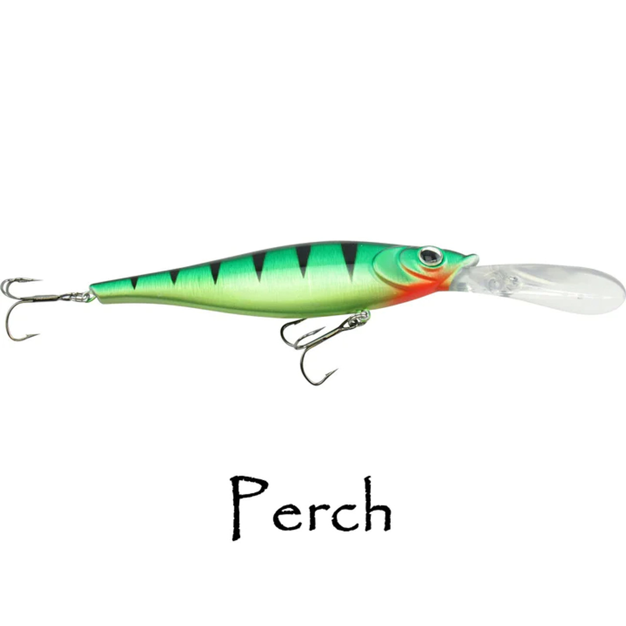 Walleye Nation Creations WNC Reaper, Deep Diving Crank Bait, Size 4.5", 25' Diving Depth, #4 Hook Size, Perch