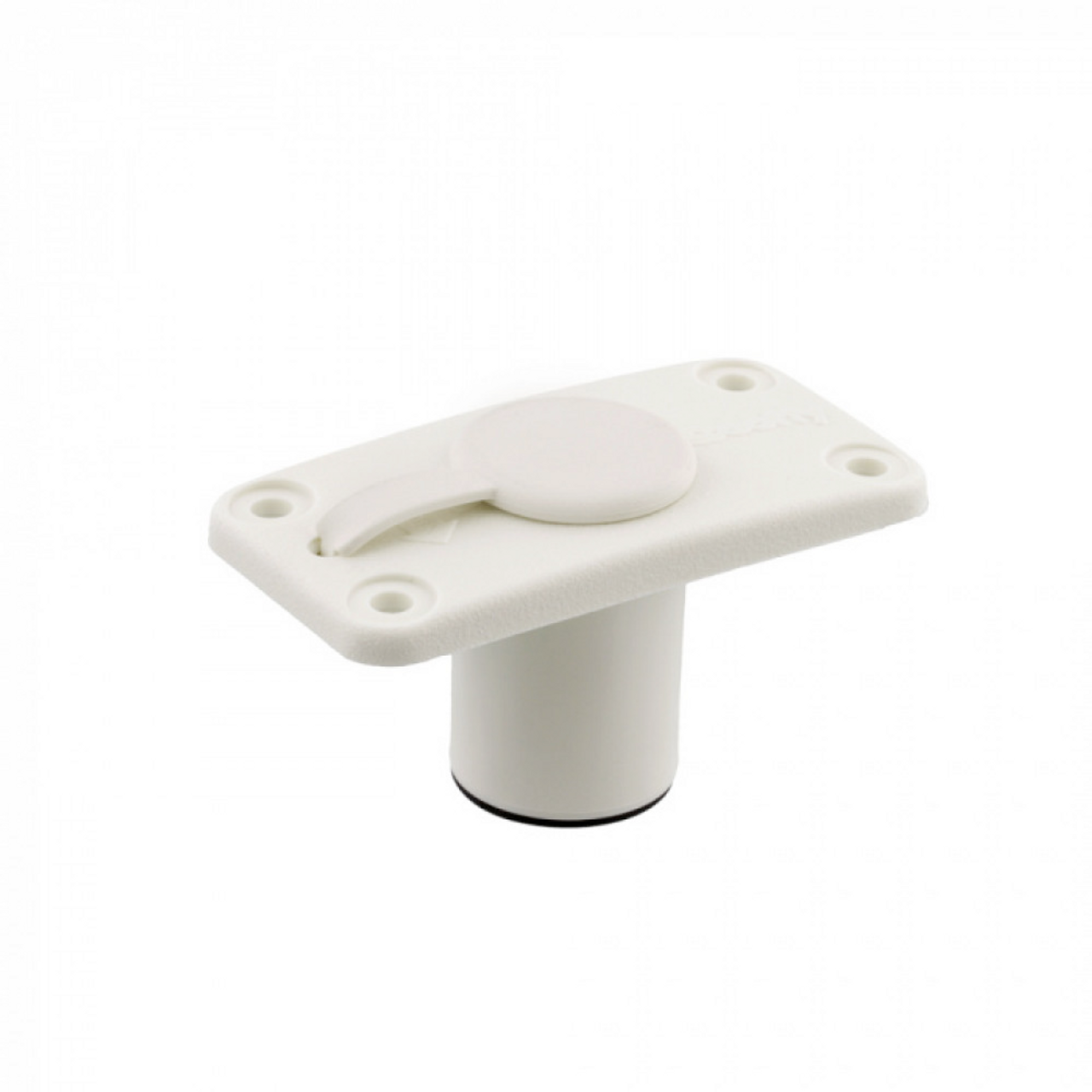 Scotty Flush Deck Mount, White with Rain Cap