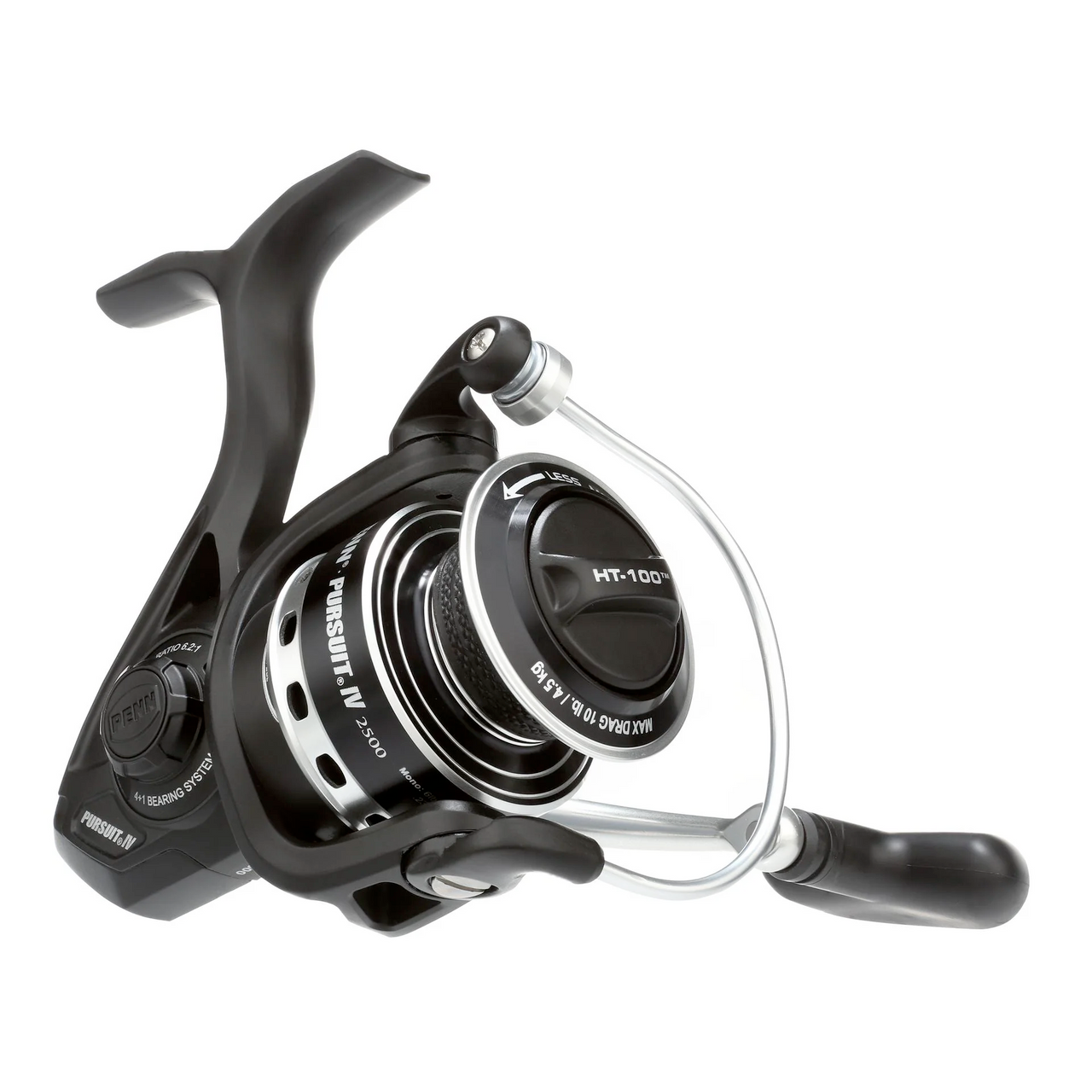 Penn Pursuit IV, Size: 5000 Reel, HT 100 Drag, 5.6:1 Ratio, 20 lbs Drag Aluminum Spool, Graphite Body