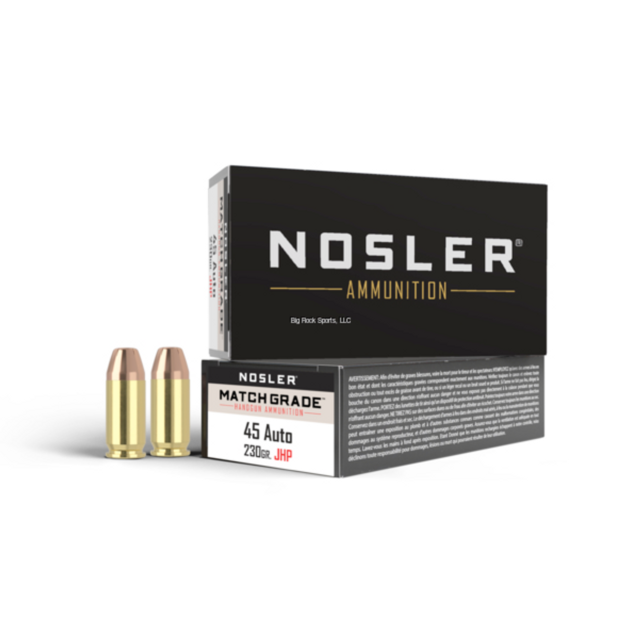 Nosler Match Grade Handgun Ammo 45 ACP, JHP, 230 Gr, 50 Rnds